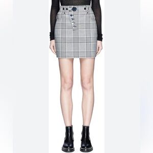 ALEXANDER WANG Plaid High Waist Mini Skirt 8 MINT